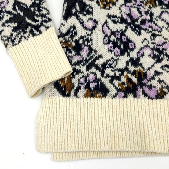 Ann Taylor Loft wool/mohair floral boat neck sweater S - Picture 5 of 7